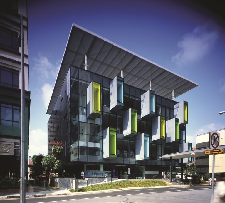 The facade of Bishan Public Library. Patrick Bingham–Hall, courtesy of LOOK Architects.